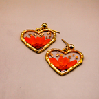 Forever Bloom Resin Heart Dangle Earrings