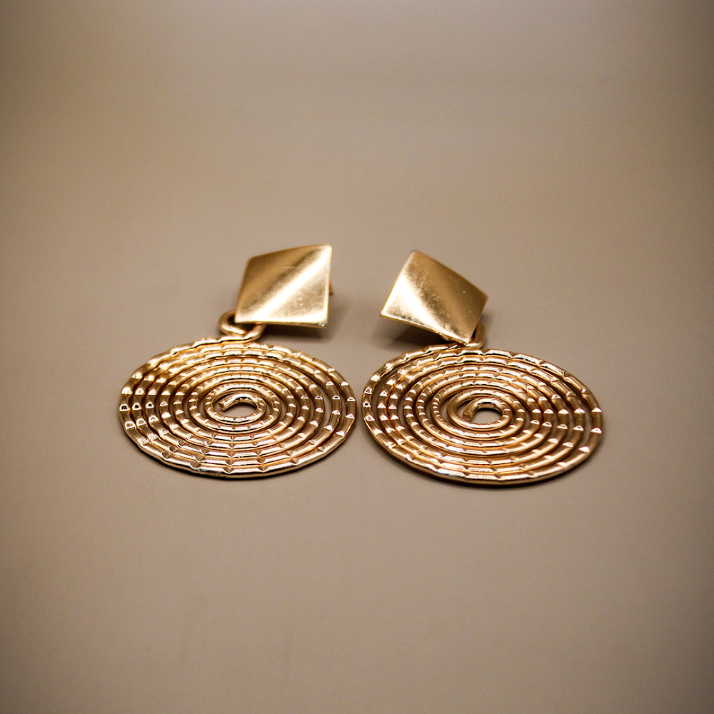 Golden Coil Statement Earrings
