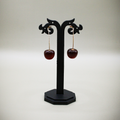 Wine Red Polished Cherry Drop Earrings