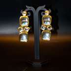 Irregular Kundan Cut Dangle Earrings