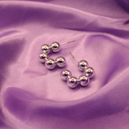 Orbital Silver Beads Hoop Earrings