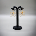 Gold Wire Lotus Polished Dangle Earrings