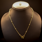 Delicate Golden Ribbon Bow Necklace anti-tarnish