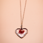 Cherry Blossom Resin Heart Pendant