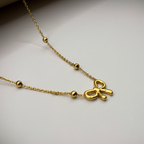 Delicate Golden Ribbon Bow Necklace anti-tarnish
