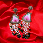 Mughal Pink Floral Jhumka Earrings