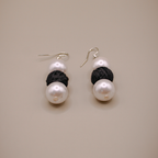 Chandra-Shab Silver-Oxidised Black Thread Jewellery Set