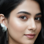 Silver Monarch Chain Drop Statement Studs