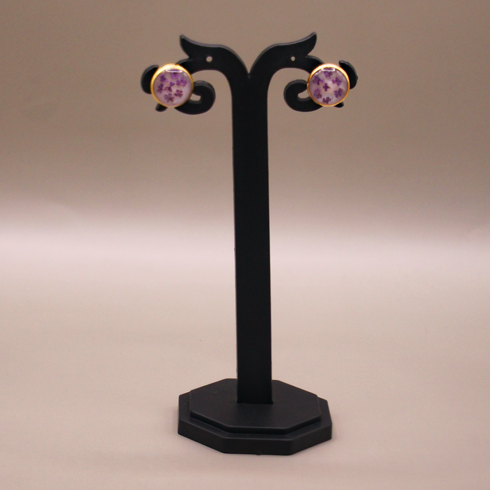 Lavender Bloom Resin Stud Earrings