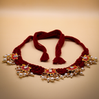 Jadau Rakt Kamal Silk Thread Braided Choker Necklace
