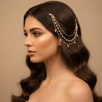 Golden Beaded Three-Tier Hairchain