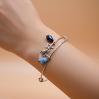 Silver Butterfly Kiss Charms Bracelet