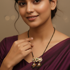 Golden Black Stone Work Mangalsutra