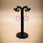 Pink Cat Dangle Earrings