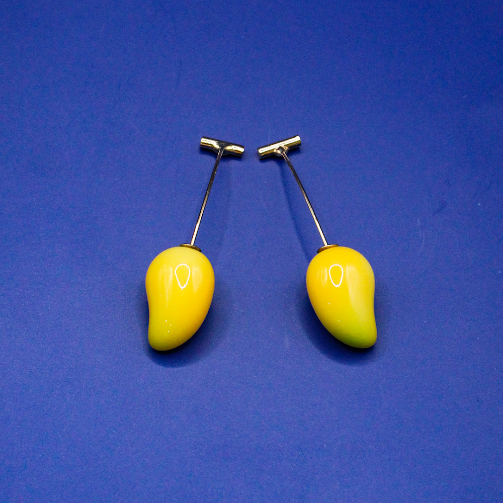 Canary Glossy Mango Drop Earrings