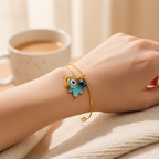 Azure Leaf Golden Charms Bracelet