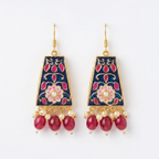 Royal Blue Pearl Drop Earrings