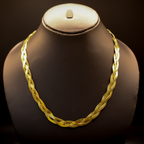 Lustrous Golden Braided Chain Necklace anti-tarnish