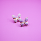 Lavender Gilded Butterfly Stud Earrings