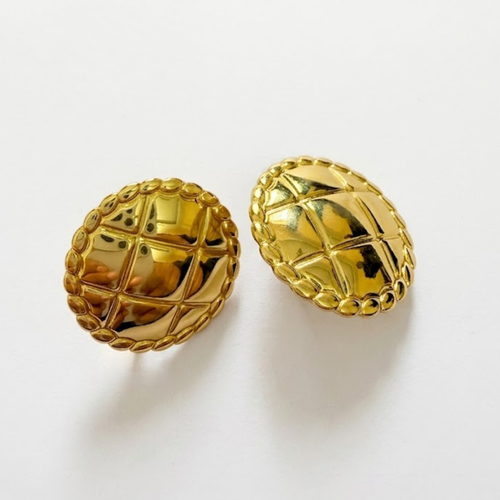 Classic Gold Textured Stud Earrings