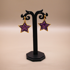 Twinkling Purple Star Dangle Earrings