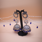 Royal Sapphire Grandeur Jhumka Earrings
