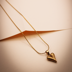 Mirror Finish Puffed Golden Heart Pendant anti-tarnish
