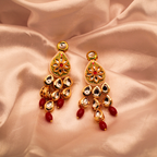 Royal Mint Cluster Kundan Drop Earrings