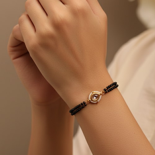 Drop Golden-Black Mangalsutra Bracelet