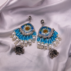 Resin Daisy Dream Heavy Jhumka Earrings