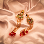 Mint Dewdrop Kundan Dangle Earrings