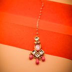 Blush Kundan Teardrop Gold-Tone Maang Tikka