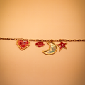 With You' Golden Resin Charms Bracelet