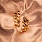 Stack-Drop Kundan Earrings