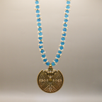 Oxidized Medallion Blue River Long Necklace