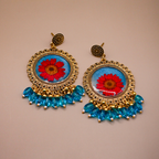 Ruby Bloom Azure Jhumka Earrings