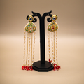Mint Dewdrop Kundan Dangle Earrings