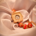 Coral Lustre Golden Bracelet Watch