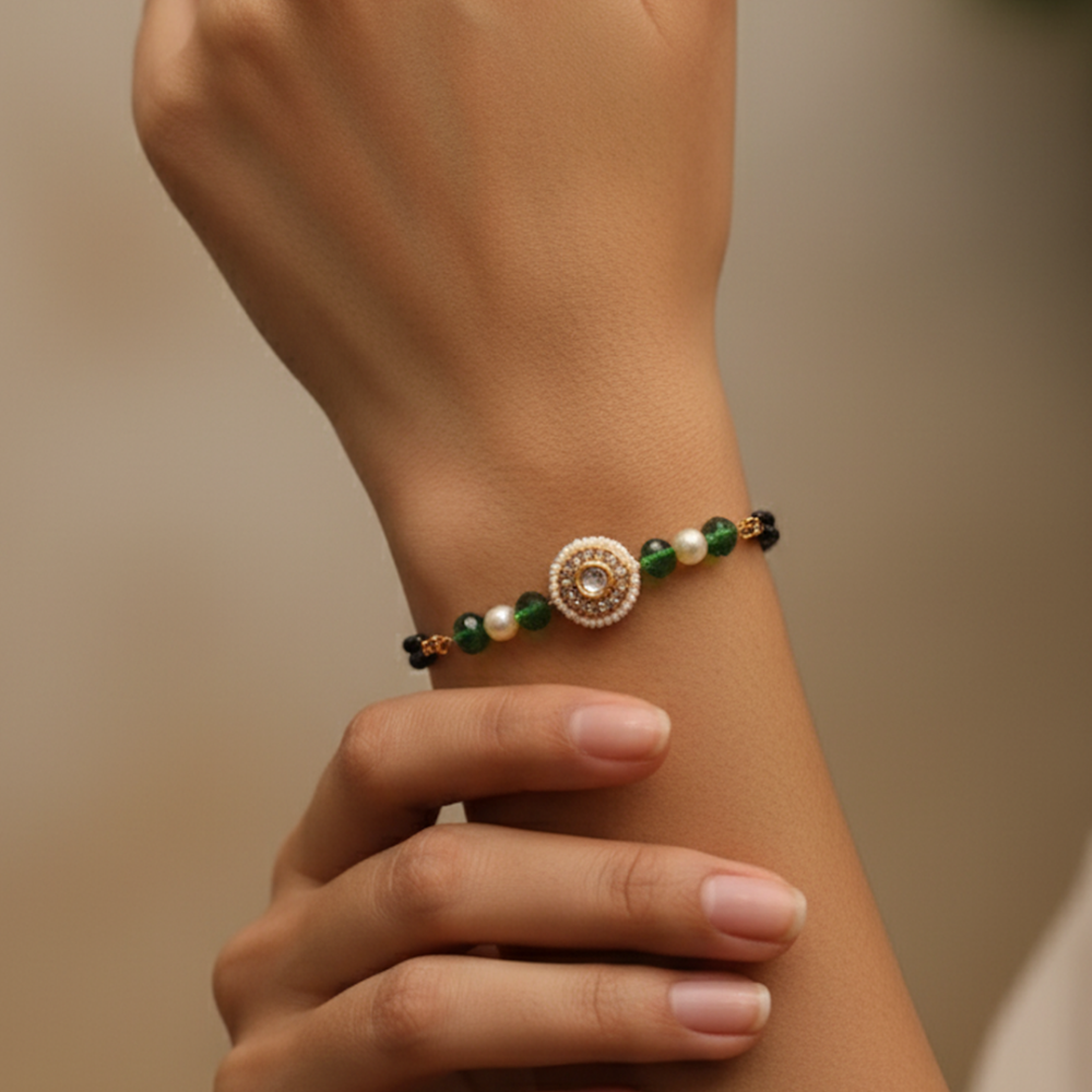 Round Golden-Black Mangalsutra Bracelet
