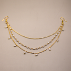 Golden Beaded Three-Tier Hairchain