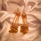 Golden Waterfall Kundan Chain Earrings