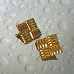Woven Textured Square Stud Earrings