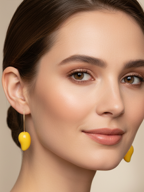 Canary Glossy Mango Drop Earrings