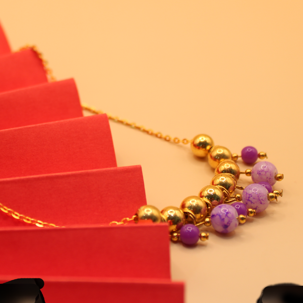 Amethyst Sphere Collar Necklace