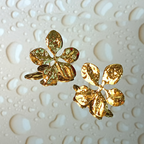 Hammered Petal Golden Statement Studs