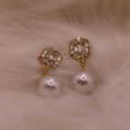 Luxe Pearl Drop Stud Earrings