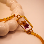 Marigold Duo Bloom Resin Cuff Bracelet