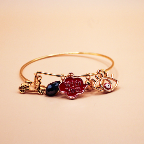 Golden Wishing Eye Charms Bracelet