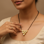 Golden-Black Triangular Mangalsutra