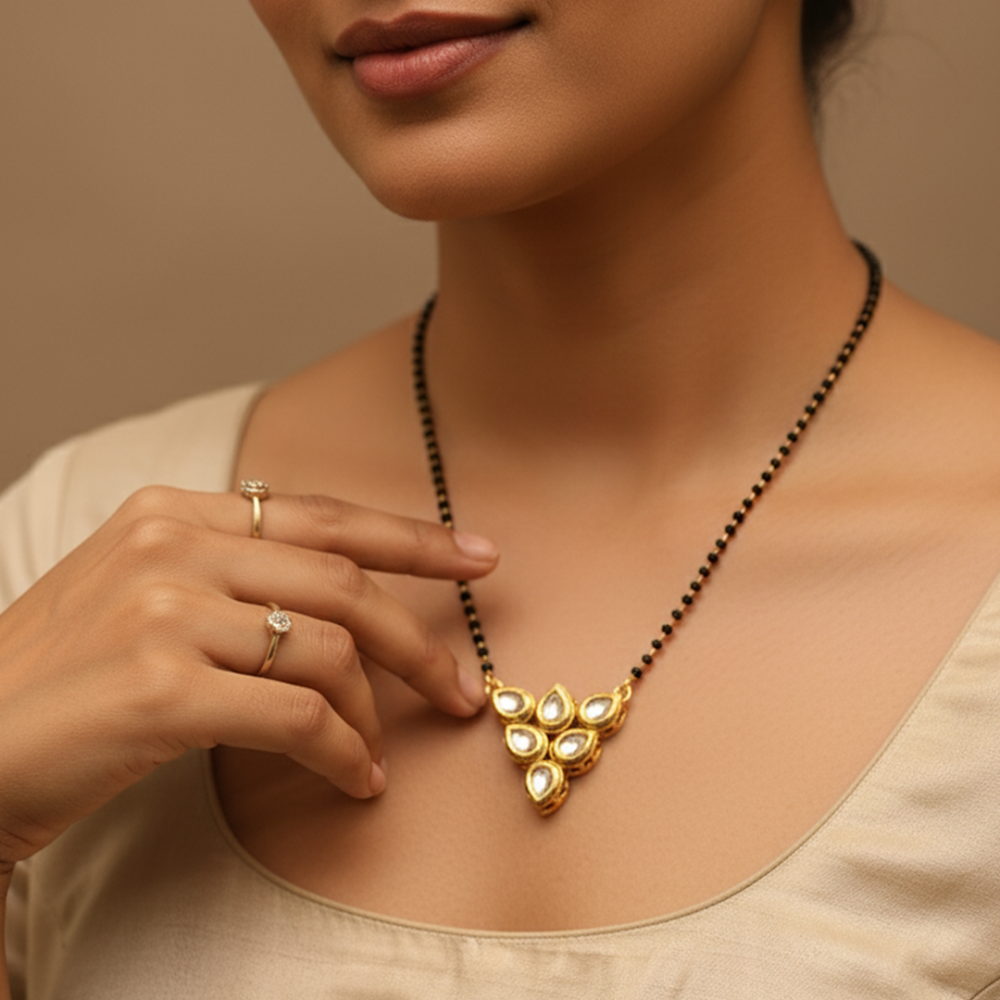 Golden-Black Triangular Mangalsutra